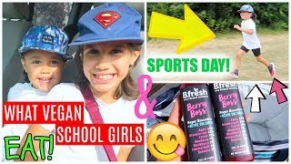 WHAT VEGAN SCHOOL GIRLS EAT  SPORTS DAY RACING🏃‍♀️ [upl. by Ailemrac480]