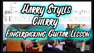 Harry Styles Cherry Fingerpicking Guitar Lesson with TAB [upl. by Alded]