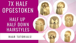 7X HALF OPGESTOKEN HAAR KAPSELS  7X HALF UPDO HAIRSTYLES  Dazzling Beauty [upl. by Yrrem]