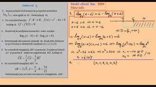 Model Oficial Bac Matematica 2020 Mateinfo [upl. by Rodrigo]