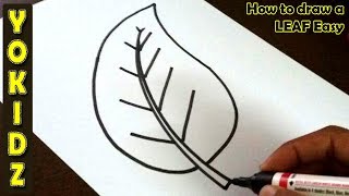 How to draw a LEAF Easy [upl. by Ennairb280]