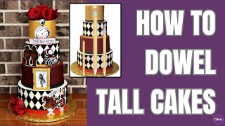 How To Dowel Tall Cakes For Extra Security [upl. by Blight]