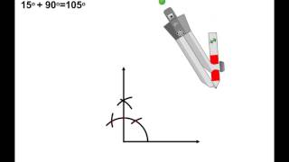 ANGLE CONSTRUCTIONS USING COMPASS  105 DEGREES [upl. by Maggie]