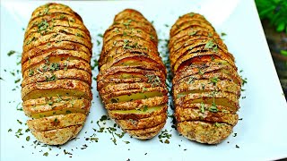 HASSELBACK POTATOES Recipe  How to make Crispy Good Baked Potatoes [upl. by Atenaz]