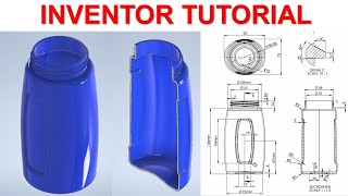 Inventor 2022 Tutorial 233  How to Surface Design Bottle [upl. by Dorie650]