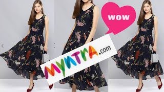 kurti haulmaxi dress try on hauljabong haulmyntra haulparty wear dresses haul [upl. by Cirdet368]