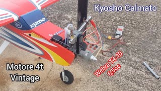 Aereo rc Kyosho CALMATO con motore vintage WEBRA 4T 65cc che vola per la prima volta dopo 40 anni [upl. by Einattirb159]