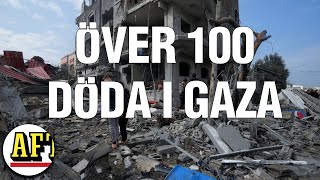 Dödligaste flyganfallet hittills – över 100 döda i Gaza [upl. by Howey]