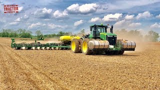 1000 Gallon Chem Farm Tanks amp John Deere 9370R 4wd Tractor Planting Corn [upl. by Alahs117]