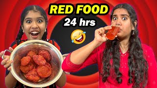 🔥We Ate Only RED FOOD❤️ for 24 hrs😱  Food Challenge Tamil😋  Ammu Times [upl. by Agiaf]