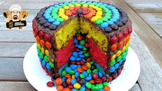 MampM RAINBOW PIÑATA CAKE  HOMEMADE EASY RECIPE [upl. by Rebmyk]