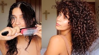 HOW TO DEFINE CURLS WITH THE DENMAN BRUSH  defined curly hair routine hack  Jayme Jo [upl. by Philemol611]