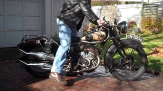 Matchless X 3 998cc v twin 1931 starting and running the bike in HD [upl. by Piefer866]