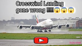 Amazing A380 crosswind landing in slow motiona380 crosswinds landing slowmotion aroundtheworld [upl. by Annil93]