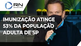 Governo de SP anuncia que imunização atinge 53 da população adulta [upl. by Alaikim500]