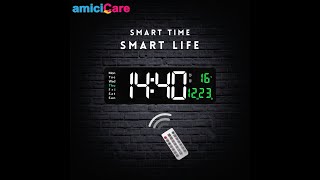 amiciCare Remote Controlled LED Wall Clock [upl. by Bunch]