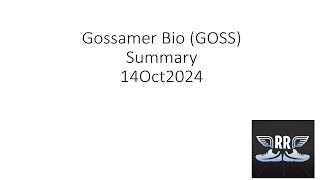 Should You Add Gossamer Bio to Your Watchlist NOW [upl. by Eehtomit816]