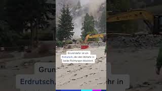 Strasse bis Sonntag zu Über 2000 Touristen sitzen im Wallis fest 🚧 20min news wallis erdrutscht [upl. by Falconer]