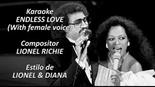 Mi Karaoke  Lionel Richie  Endless Love With Female Voice [upl. by Aihtennek]