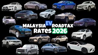 Malaysian EV Roadtax Rates 2026  For the Top Best EV Cars  No Commentary [upl. by Mignon]