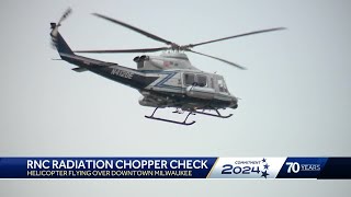 Lowflying helicopter checking radiation levels ahead of RNC in Milwaukee [upl. by Desimone470]