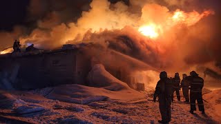 В Кунгурском округе произошёл пожар на птицефабрике quotКомсомольскаяquot [upl. by Harned]