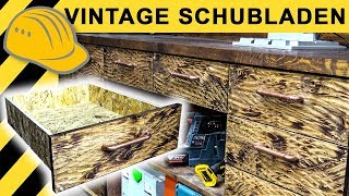 Exklusive Vintage Schubladen mit Kupferrohr Griffe selber bauen  Werkstatt VLOG 04 [upl. by Llerreg]