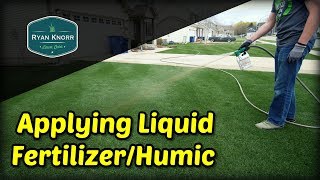 First Liquid Fertilizer and Humic Application  Simple Lawn Solutions [upl. by Eiramassenav846]