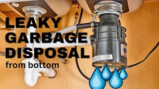 Leaking Garbage Disposal Quick Fix Trick Revealed Leaky Garbage Disposal From Bottom DIY Repair [upl. by Eceinal]