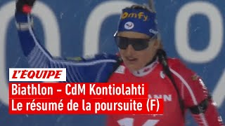 Biathlon 2022  Julia Simon remporte la poursuite avec une superbe remontée et un sansfaute au tir [upl. by Aiym265]