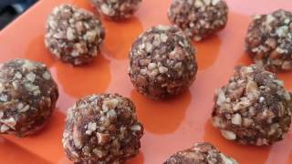 Vegan DatesandNuts Laddu EnergyBalls plantbased low calorie sugar free nutritious no fat [upl. by Maiocco]