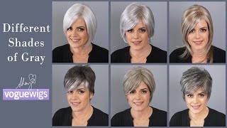 Different Shades Of Gray Hair  VogueWigs [upl. by Chemesh972]