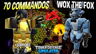 70 COMMANDOS VS WOX Tower Defense Simulator  ROBLOX [upl. by Annawot]