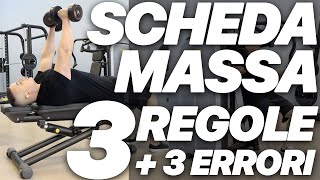 Scheda Massa 3 Regole per Avere Più Muscoli 4 Errori [upl. by Okuy]