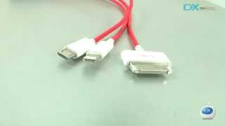 DealeXtremeUSB Male to Lightning 8Pin  30Pin  Micro USB Male Charging Cable [upl. by Weatherby947]