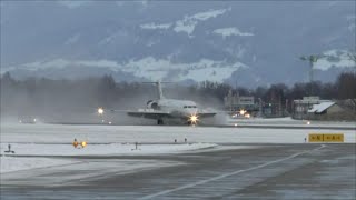 HD Avantiair Fokker 100 arrival amp departure at Altenrhein with awesome landing  17012016 [upl. by Anaimad748]