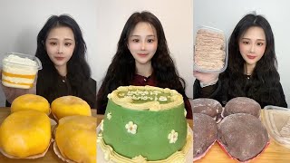 ASMR Dessert Mukbang Cream Cake  Cup Cake  Mochis  디저트 먹방 🍰  Eating Sounds [upl. by Pattani246]