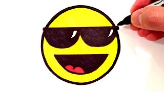 How to Draw a Cool Smiley Face with Sunglasses [upl. by Esydnac]