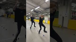 slalom duet on roller skates roller skating slalom roller skating tricks [upl. by Okin831]