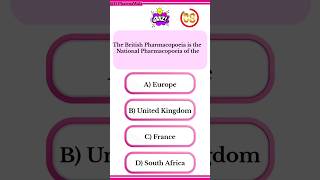 The British Pharmacopoeia is the National Pharmacopoeia of the  D pharma exit exam MCQ shorts [upl. by Holle917]