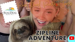 What to do in Roatan Zipline Sloths Snorkeling and Horseback [upl. by Enilorak]