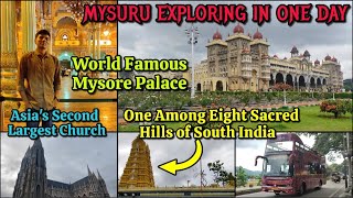 👑WORLD FAMOUS MYSORE MAHARAJA PALACE Chamundi Hills Temple  StPhilomenas Church  Naveen Kumar [upl. by Blackington]