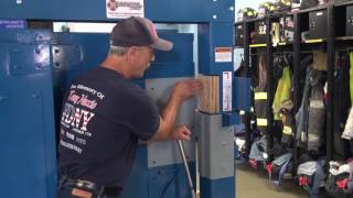 Firehouse Innovations LI Inc  MultiForce Forcible Entry Door  Cutting Station Feature [upl. by Gurango]