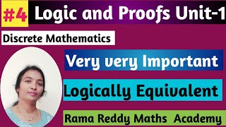 DM JNTUH R22  Logical Equivalence  Important  Discrete Mathematics Rama Reddy Maths Academy [upl. by Yerfdog]