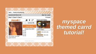 myspace themed carrd tutorial  © siuyol [upl. by Fernandez167]