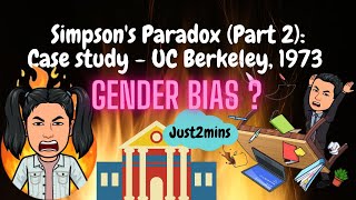 Quick guide Simpsons paradox explained UC Berkeley 1973  Gender bias Part 2  Just2mins [upl. by Legyn]