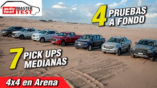 VW Amarok V6 Toyota Hilux Ford Ranger y más  7 Pick Ups 4x4 en la Arena [upl. by Sara-Ann]