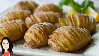 Baked Garlic Hasselback Potatoes  NO OIL RECIPE [upl. by Eiznekcam226]