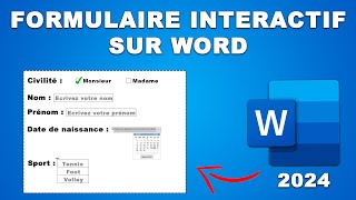 Comment Créer un Formulaire sur Word  Guide Complet 2024 [upl. by Wendy]