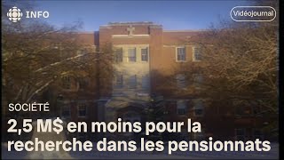 25 M en moins pour la recherche dans les pensionnats pour Autochtones [upl. by Marlyn]